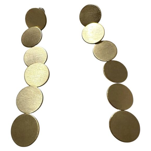Elegant Gold-Tone Long Dangle Earrings – Modern & Chic - Picture 1 of 16